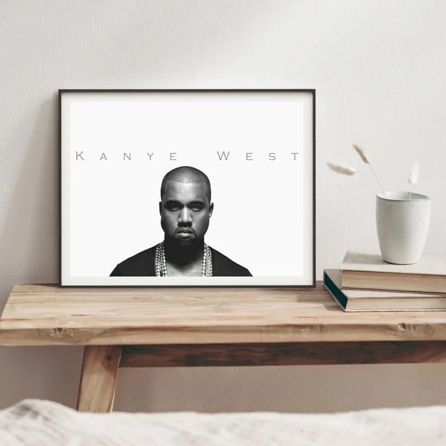 Πόστερ &amp; Κάδρο Kanye West MS025 40x50cm Μαύρο Ξύλινο Κάδρο (με πόστερ)