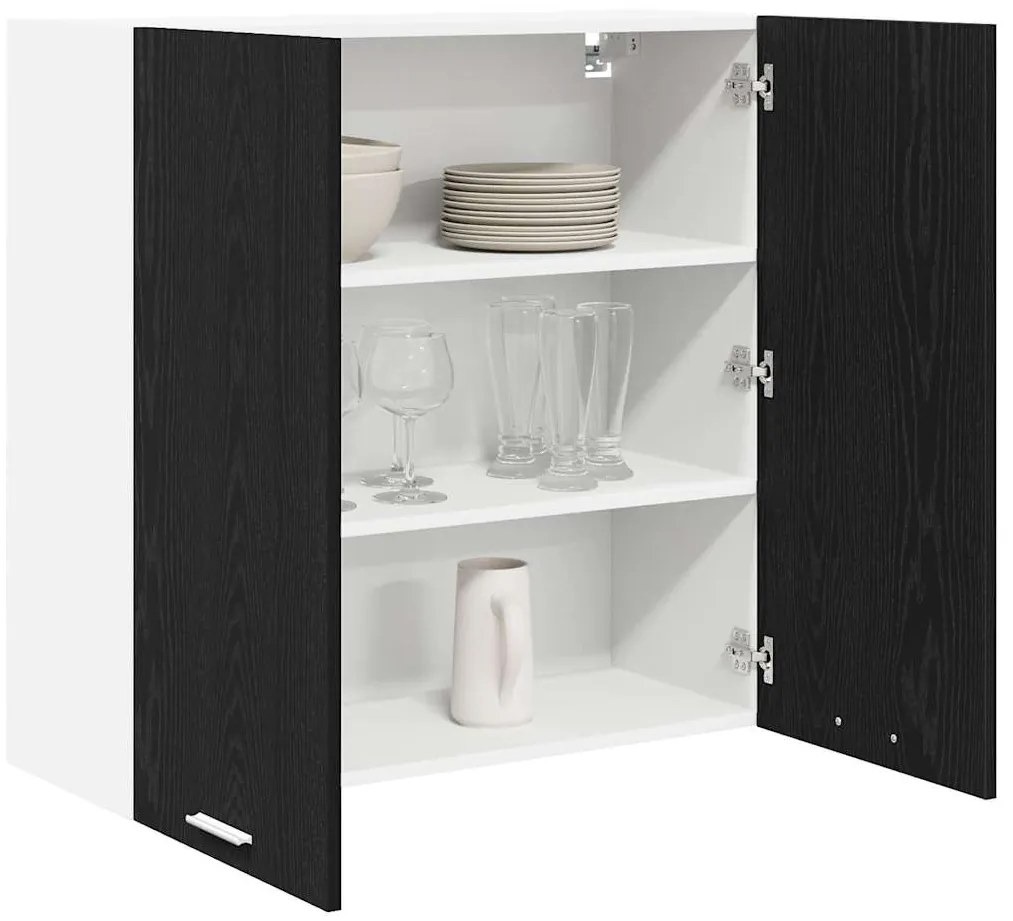 vidaXL Κρεμαστό ντουλάπι με αποθήκευση Μαύρη Οξυά 80 x 31 x 80 εκ.