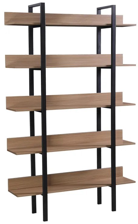 Βιβλιοθήκη Boderta pakoworld σε sonoma-μαύρη απόχρωση 120x30x190εκ