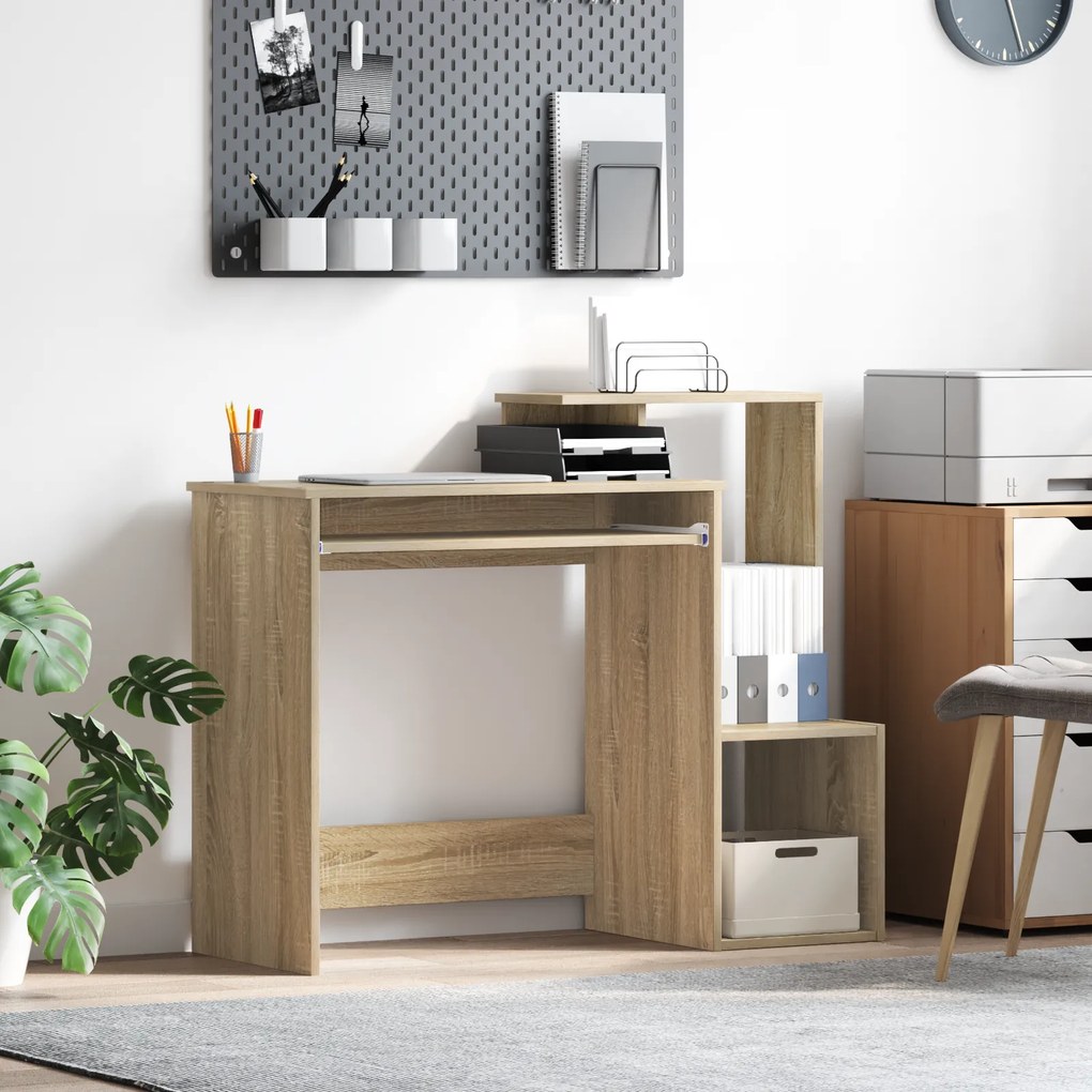 vidaXL Γραφείο Sonoma Δρυς 106 x 40 x 88.5 εκ Επεξεργασμένο ξύλο