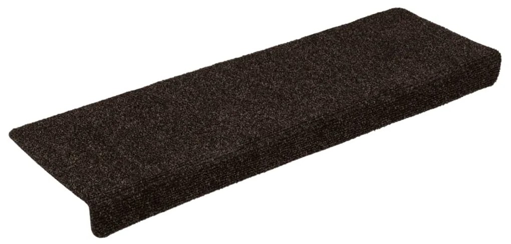 vidaXL Πατάκια Σκάλας 15 τεμ. καφέ 65x21x4 εκ. Βελονιασμένα