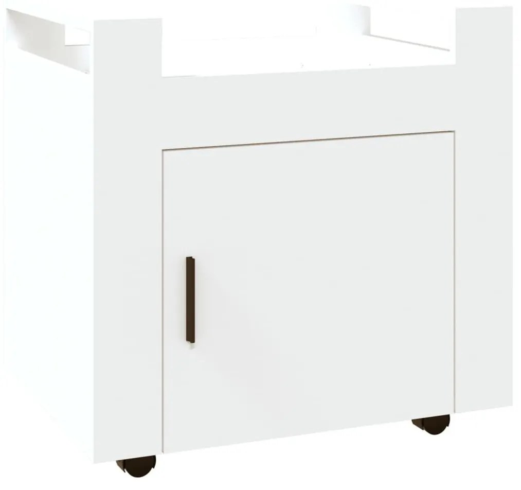 Τρόλεϊ Γραφείου Λευκό 60x45x60 εκ. από Επεξεργασμένο Ξύλο - Λευκό