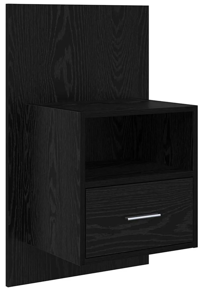 vidaXL Κομοδίνο 2 pcs Μαύρη Οξυά 50 x 32,5 x 80 εκ. Επεξεργασμένο ξύλο