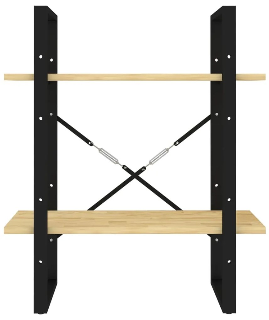 vidaXL Βιβλιοθήκη με 2 Ράφια 60 x 30 x 70 εκ. από Μασίφ Ξύλο Πεύκου