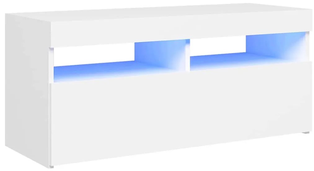 vidaXL Έπιπλο Τηλεόρασης με LED Λευκό 90 x 35 x 40 εκ.