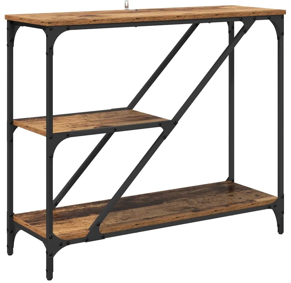 vidaXL Τραπέζι κονσόλας Παλιό Ξύλο 88,5 x 30 x 75 εκ.