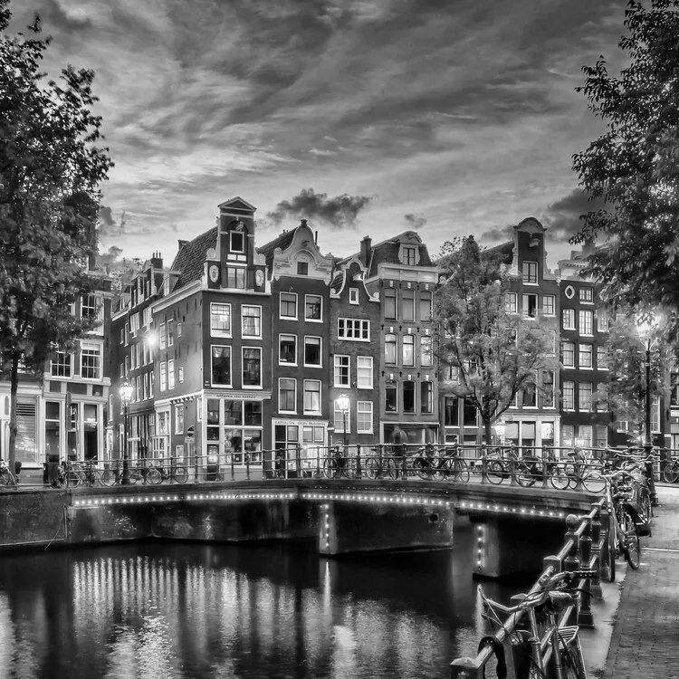 Φωτογραφία AMSTERDAM Idyllic impression from Singel | Monochrome, Melanie Viola