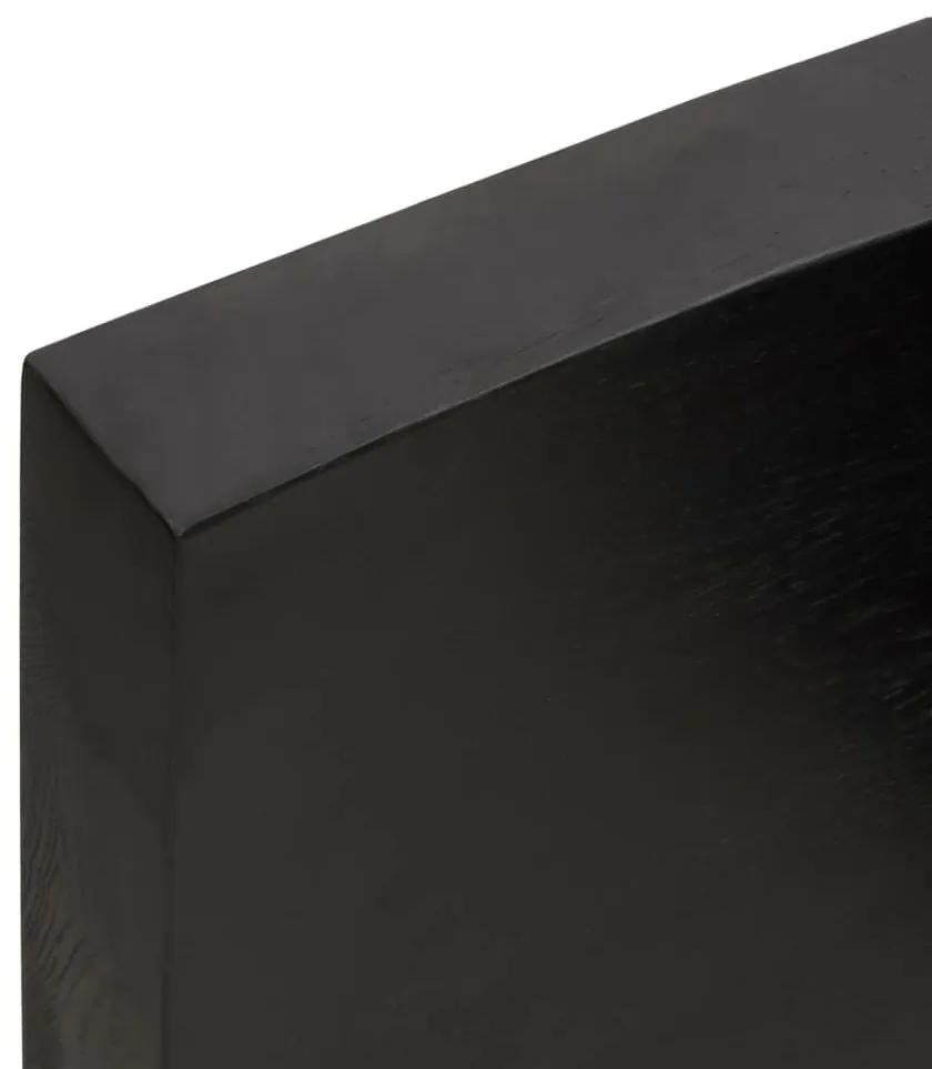 Ράφι Τοίχου Σκούρο Καφέ 180x50x(2-6) εκ. Επεξ. Μασίφ Ξύλο Δρυός - Καφέ