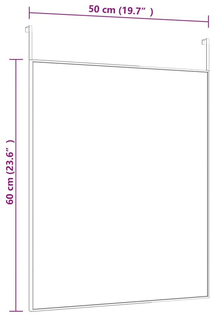 vidaXL Καθρέπτης Πόρτας Χρυσός 50 x 60 εκ. από Γυαλί και Αλουμίνιο
