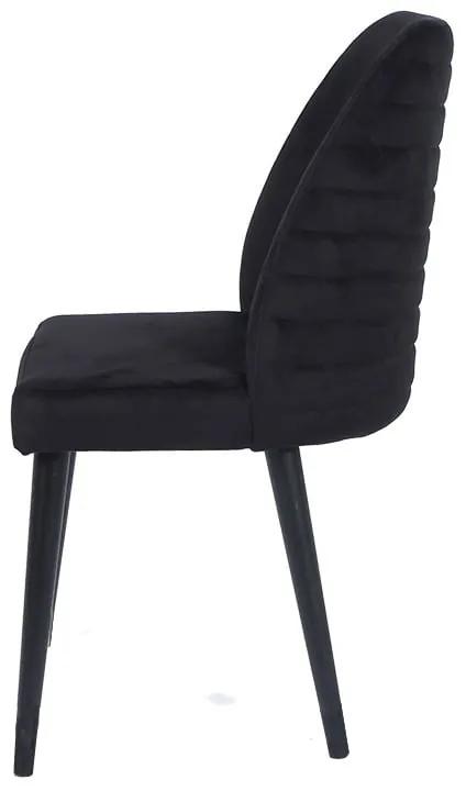 Καρέκλα TUKTU 49x55x90/48 βελούδο χρώμα BF-15 πόδια BLACK - Βελούδο - 783-0007-A