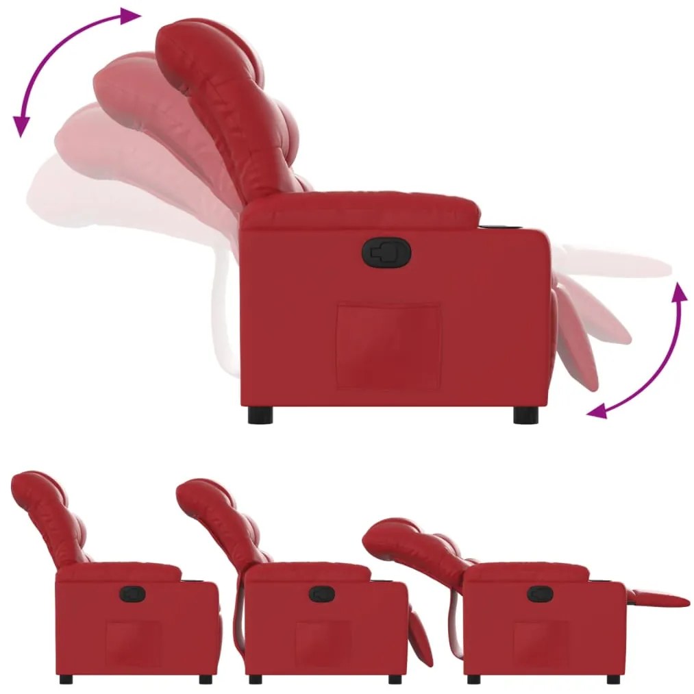 vidaXL Πολυθρόνα Ανακλινόμενη Κόκκινη από Συνθετικό Δέρμα