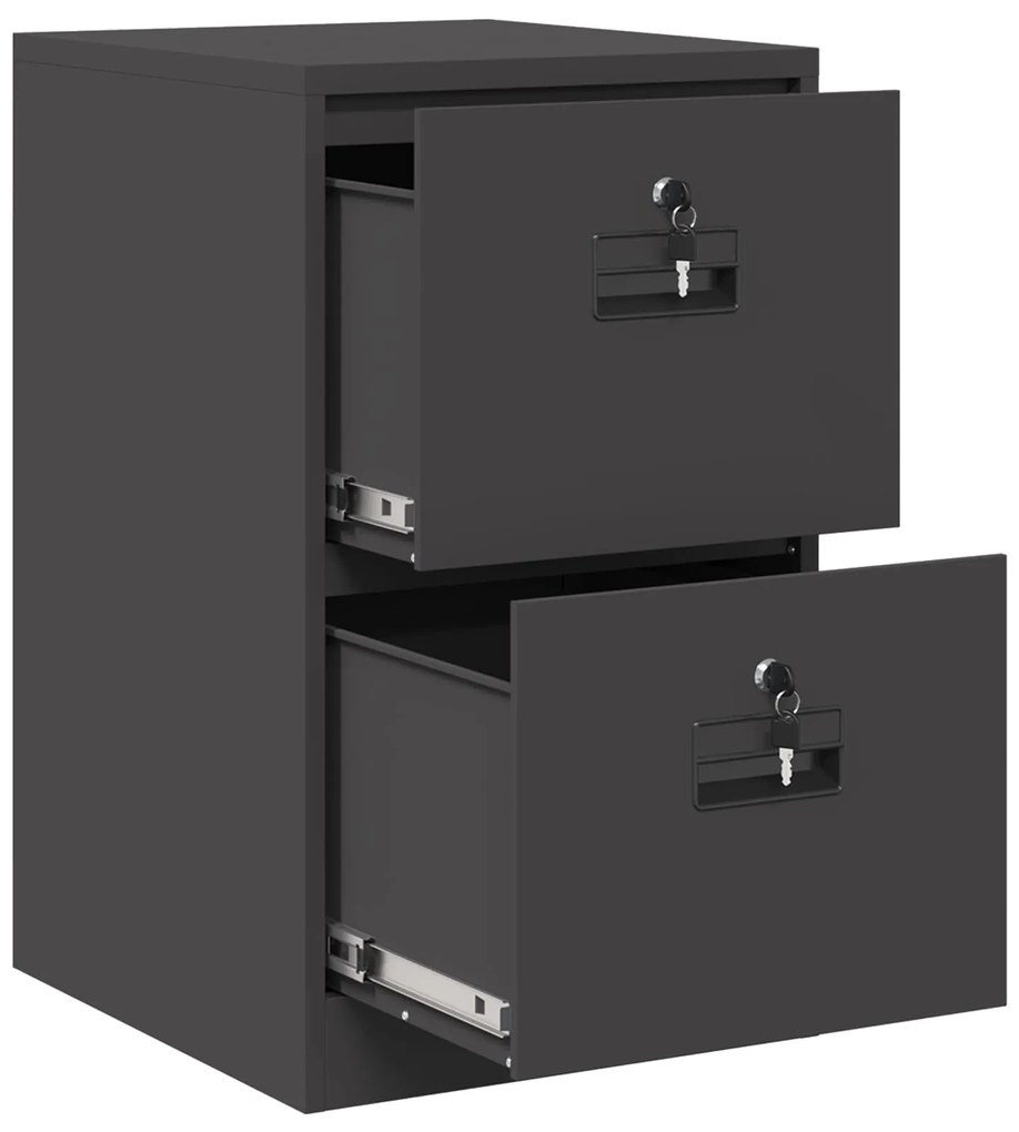 vidaXL Ντουλάπα Αρχείων Μαύρο 44 x 50 x 106.5 εκ Ψυχρής Έλασης Χάλυβας