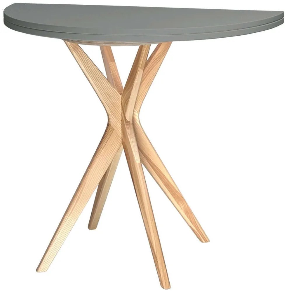Τραπέζι Επεκτεινόμενο Jubi JUBITEXHR6 Φ90x75cm Natural-Concrete Mdf, Wood