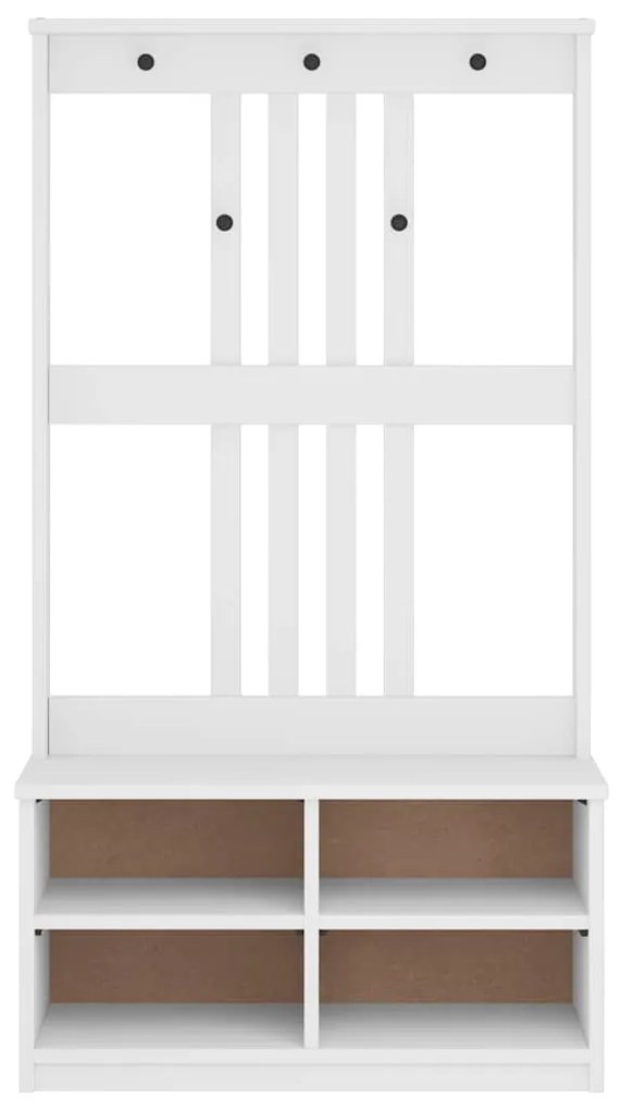vidaXL Δέντρο χωλ SANDNES Λευκό 87x40x159,5 εκ. Πεύκο μασίφ ξύλο