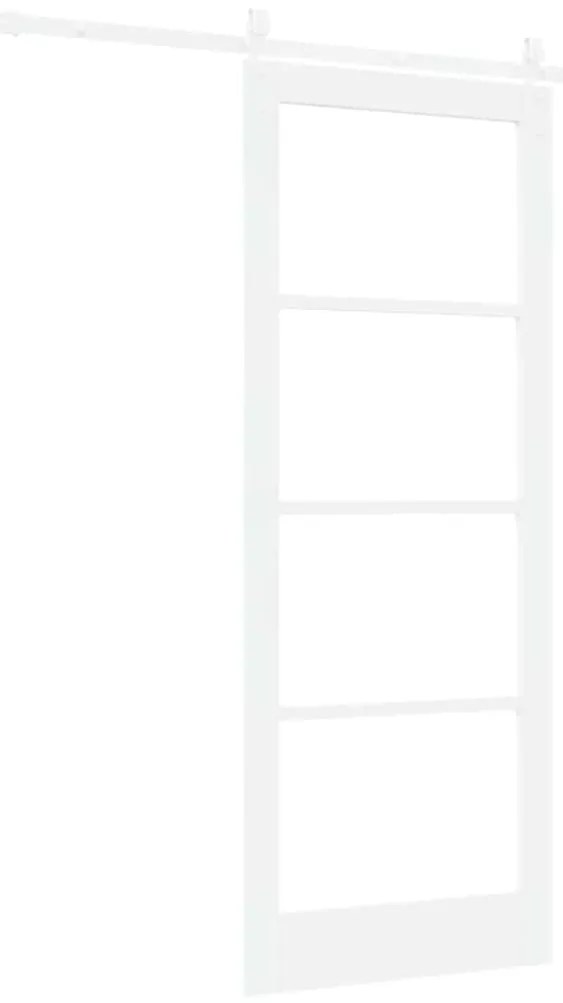 vidaXL Ολισθητή Πόρτα Χειροκίνητος Λευκό 83 x 211 εκ. Ξύλο και μέταλλο