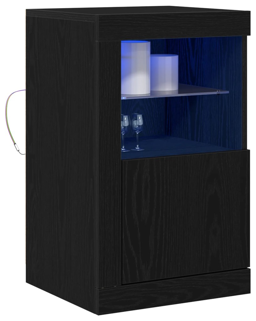 vidaXL Σαλονάκι με LED Φώτα Μαύρη Δρυς 41x37x67 εκ.