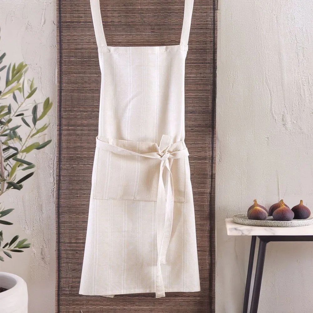 Ποδιά Ολόσωμη Agni Beige Ρυθμός 60x85cm 100% Cotton