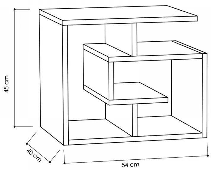 Βοηθητικό τραπεζάκι Labirent Megapap Megapap χρώμα λευκό 54x40x45εκ.