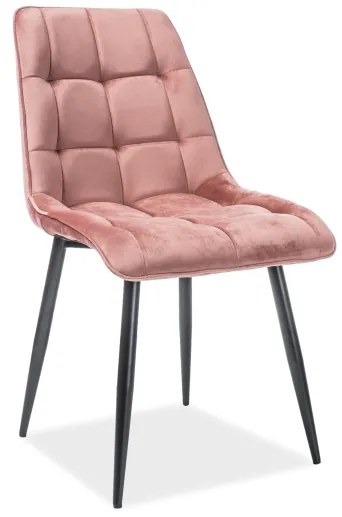 Επενδυμένη καρέκλα ύφασμιμι Chic 50x43x88 μαύρο/ροζ βελούδο DIOMMI CHICVCRA52