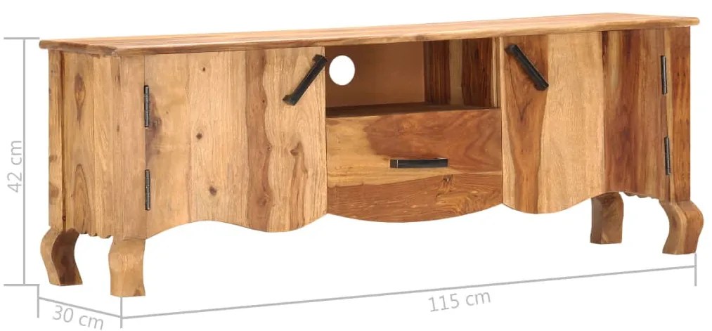 vidaXL Έπιπλο Τηλεόρασης 115x30x42 εκ. από Μασίφ Ξύλο