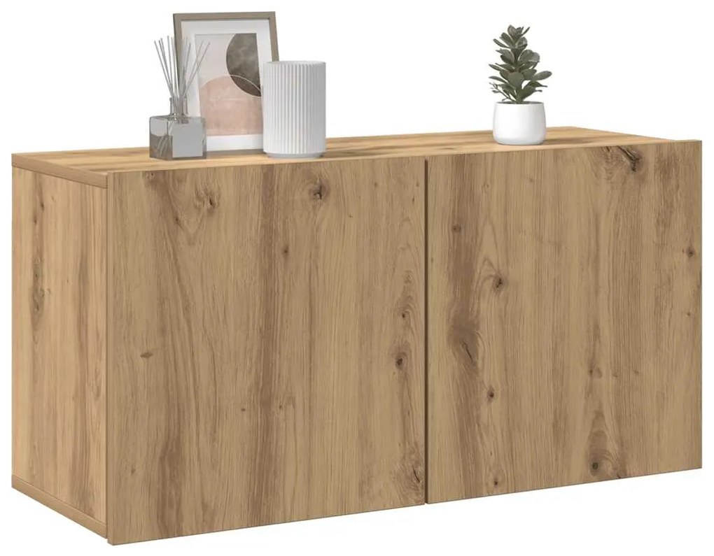 vidaXL Ντουλάπι Τοίχου Τηλεόρασης Artisian Δρυς 80 x 30 x 41 εκ.