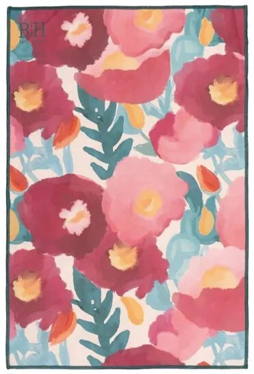 Beauty Home Πετσέτα κουζίνας διπλής όψης Microfiber Art 8661 40x60 Ροζ,Πράσινο