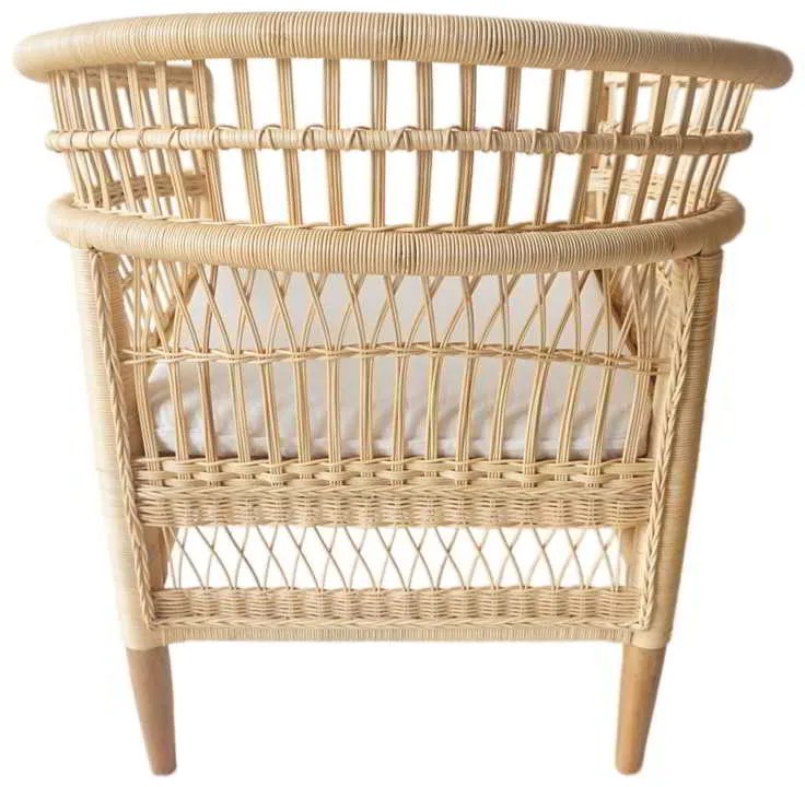 Πολυθρόνα Necorian paakoworld teak ξύλο με pe rattan σε φυσική απόχρωση και λευκό μαξιλάρι 80x70x87εκ