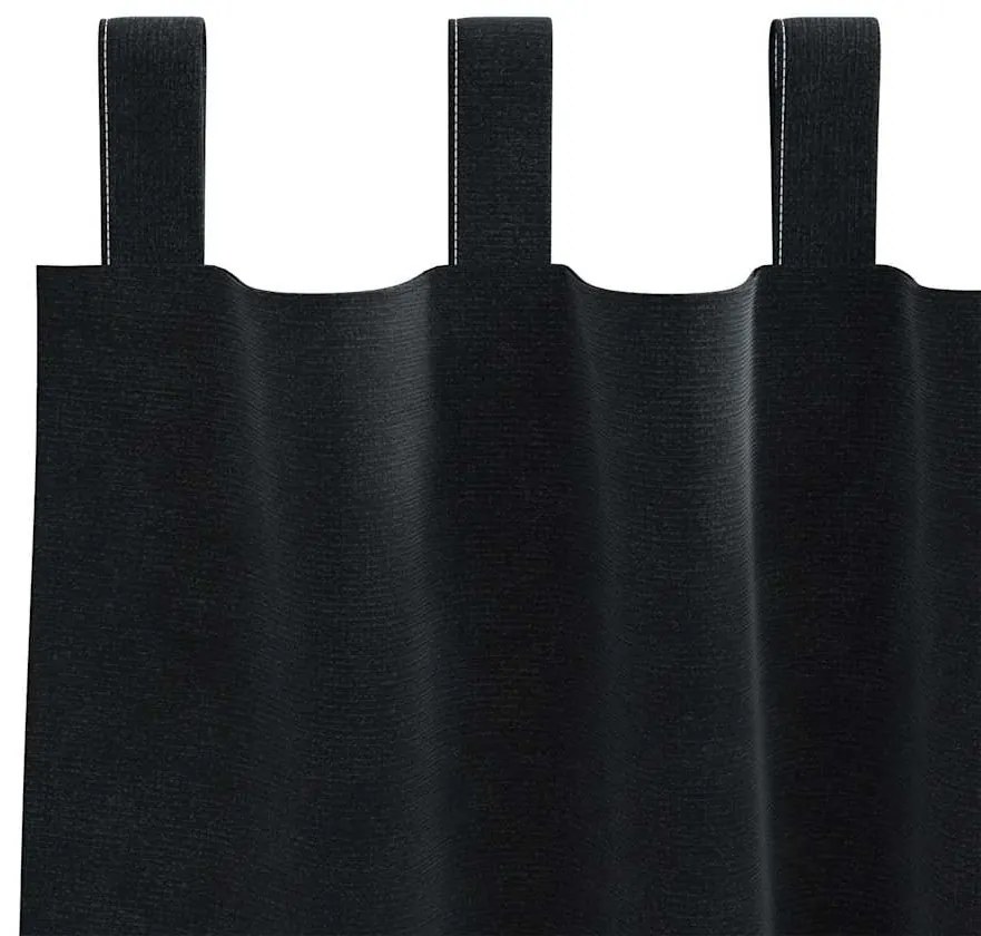 vidaXL Κουρτίνες με κουρτίνες 2 pcs Μαύρο 140 x 225 cm Βελούδο