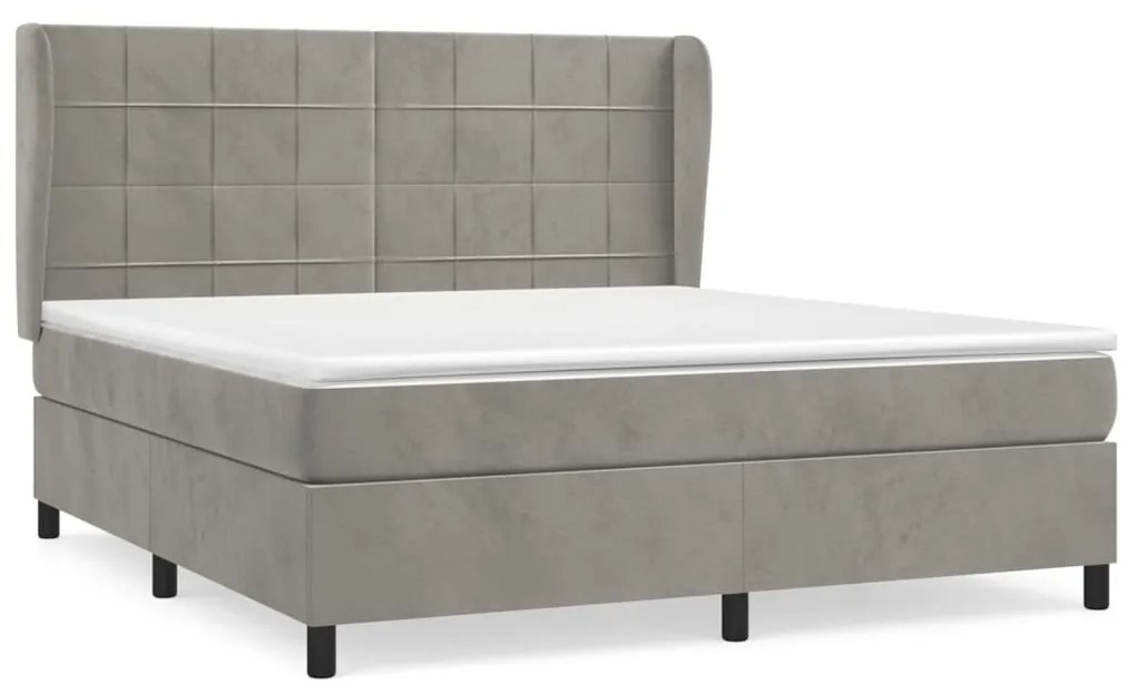 ΚΡΕΒΑΤΙ BOXSPRING ΜΕ ΣΤΡΩΜΑ ΑΝΟΙΧΤΟ ΓΚΡΙ 160X200 ΕΚ. ΒΕΛΟΥΔΙΝΟ 3129219