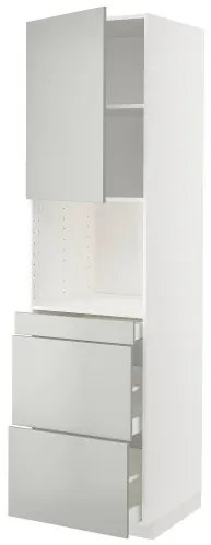 METOD/MAXIMERA ψηλό ντουλάπι για φούρνο μικρoκυμάτων με αερόθερμο/πόρτα/3 συρτάρια, 60x60x220 cm 595.390.03