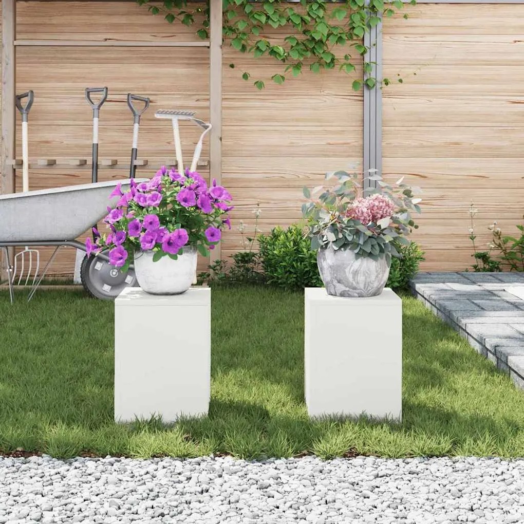 vidaXL Στήριξη φυτών 2 pcs Λευκό 24 x 24 x 35 εκ. Ατσάλι