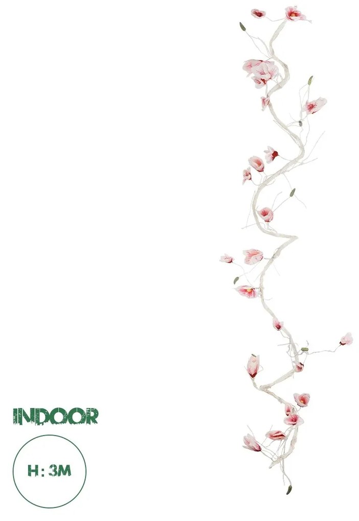 GloboStar® Artificial Garden MANGOLIA FLOWER VINE 21473 Τεχνητό Διακοσμητικό Κλαδί Μανόλιας Y300cm