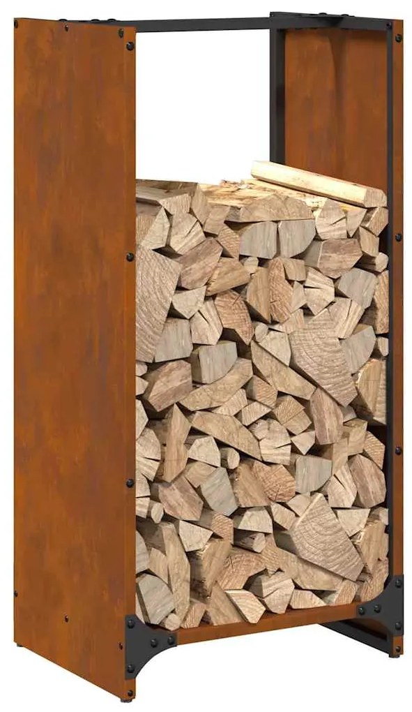 vidaXL Ράφι για καυσόξυλα 40x30x80 cm Ατσάλι σκληρυθέν στον αέρα