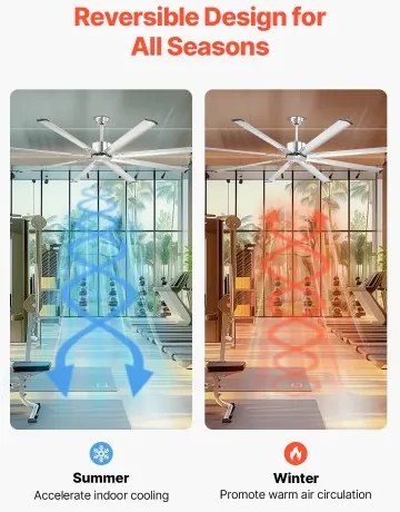 VEVOR 213 cm Aluminum Ceiling Fan Without Light Remote Control Brushed Nickel