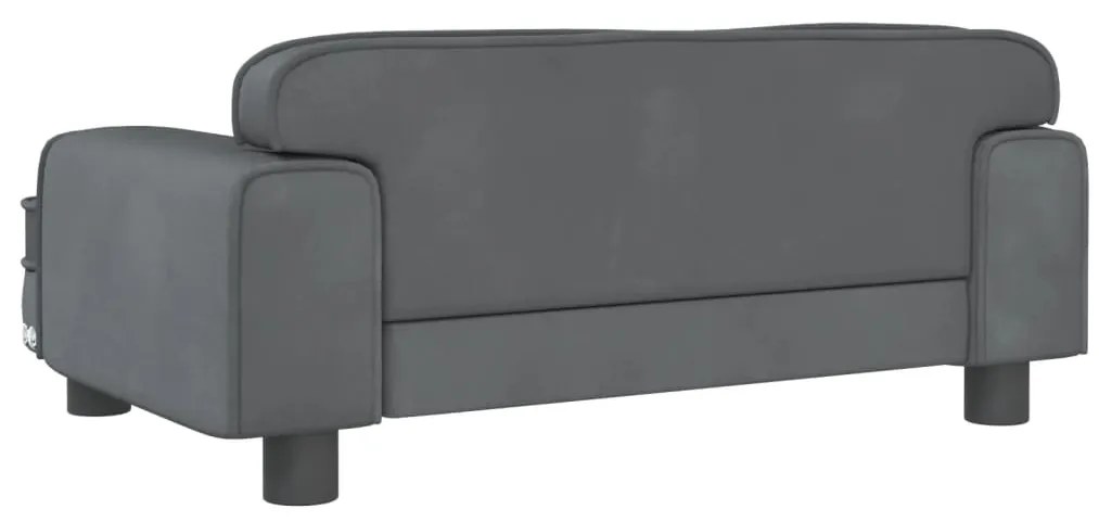 vidaXL Καναπές Παιδικός Σκούρο Γκρι 70 x 45 x 30 εκ. από Βελούδο