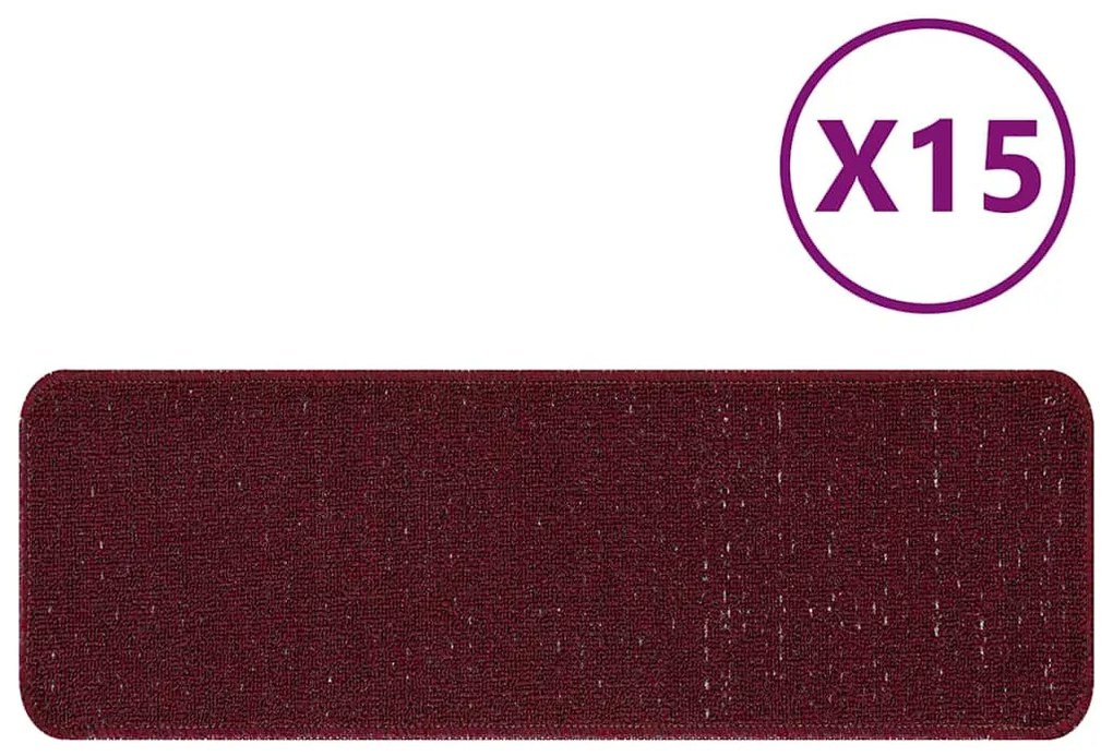 vidaXL Σκαλοπάτια 15 pcs Μπορντό 60 x 25 cm Πολυπροπυλένιο
