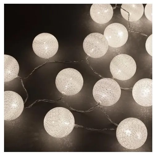 Λαμπάκια Σειρά 20 LED Λευκό 2,85m Cotton Balls Pure 27-00441 Panagoulas 27-00441 Λευκό