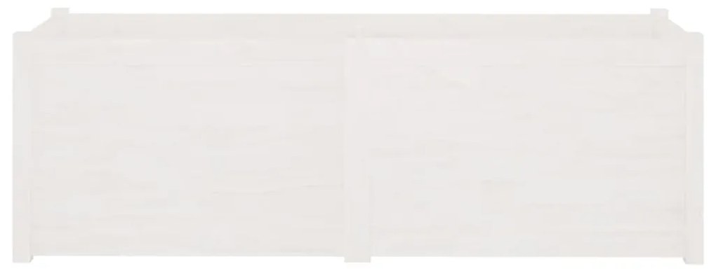 vidaXL Ζαρντινιέρα Κήπου Λευκή 150 x 50 x 50 εκ. από Μασίφ Ξύλο Πεύκου