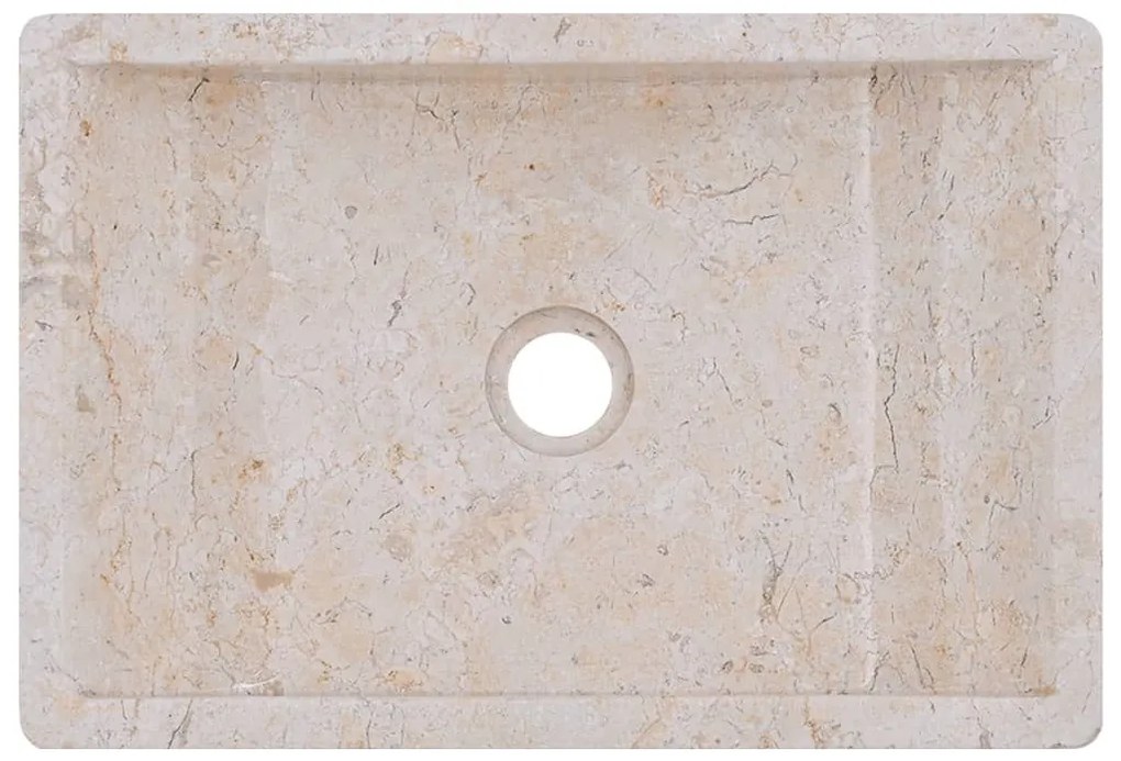 Νιπτήρας Γυαλιστερό Κρεμ 45 x 30 x 12 εκ. Μαρμάρινος - Κρεμ