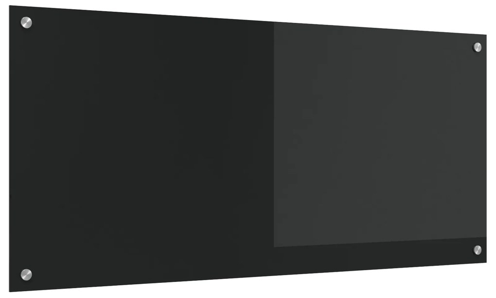 vidaXL Πλακάκι Κουζίνας Μαύρο 110x50x0,6 εκ Γυαλί Σαπουνοειδές