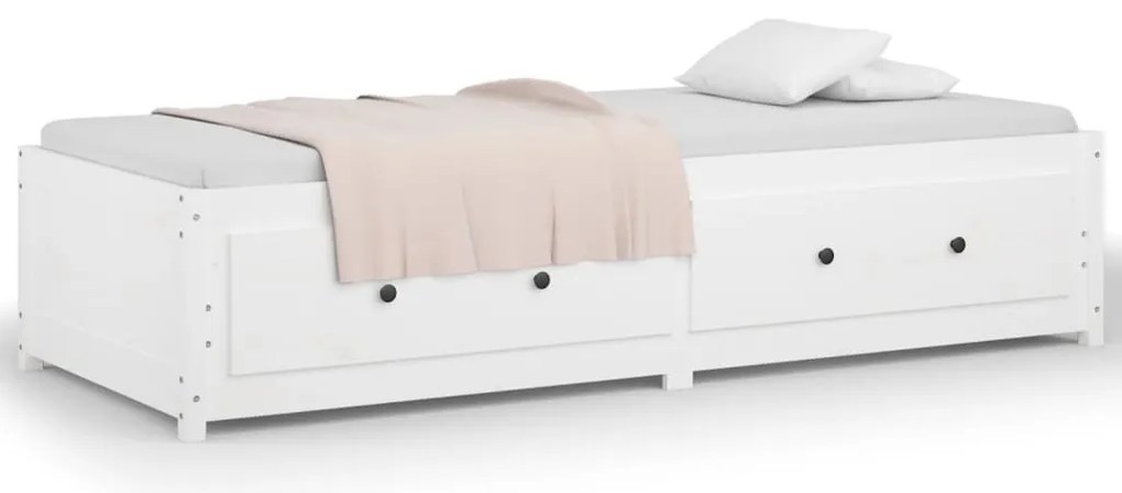 vidaXL Καναπές Κρεβάτι Χωρίς Στρώμα Λευκό 90x200 εκ. Μασίφ Ξύλο Πεύκου