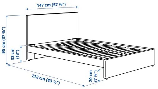 GLADSTAD κρεβάτι με επένδυση, 140x200 cm 604.904.49