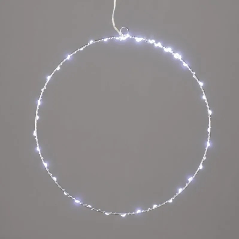 Διακοσμητικό LED Silver round-Cool White-Μήκος: 50 εκ.