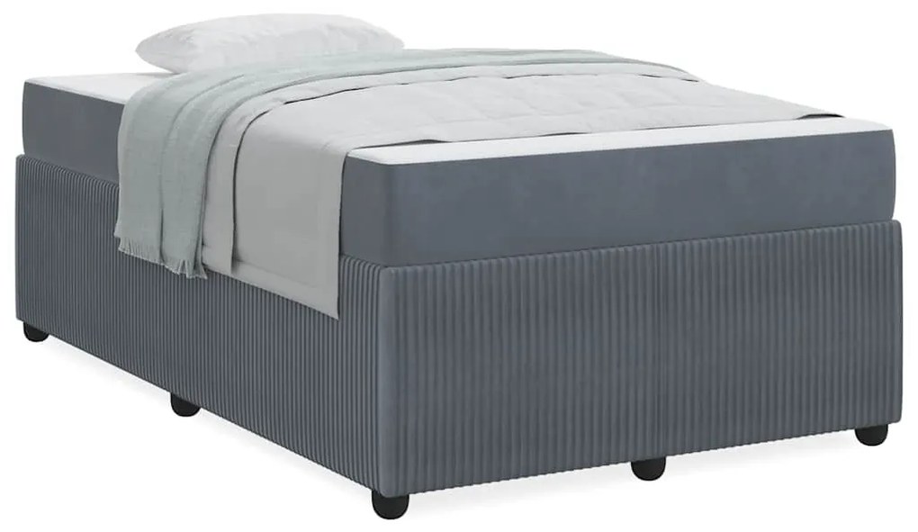 vidaXL Σκελετός Κρεβατιού με στρώμα Σκούρο Γκρι 120 x 190 cm ύφασμα