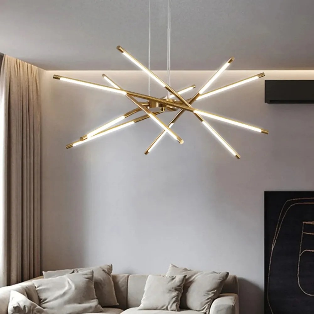 Artekko Iron Φωτιστικό Οροφής LED Χρυσό Μεταλλικό (80x80x60)cm 12w 3000K - 023-3373