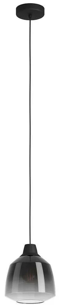 Φωτιστικό Οροφής Sedbergh 43821 Φ20x110cm 1xΕ27 40W Black-Smoke Eglo Steel,Glass