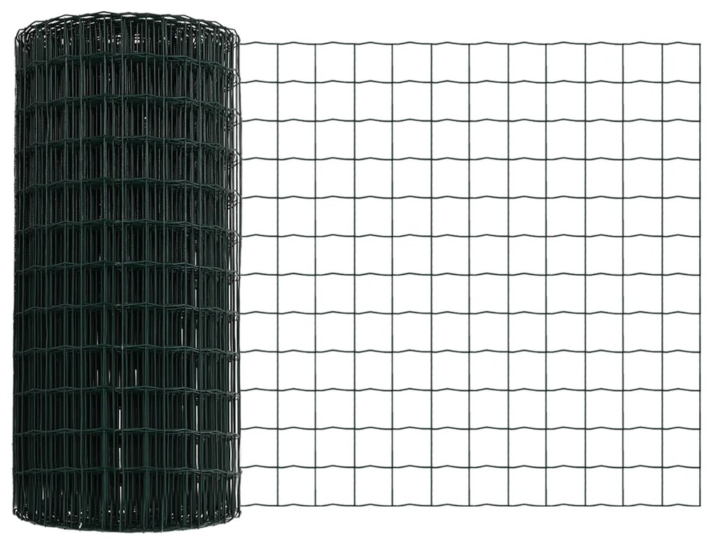 vidaXL Euro Fence Με 13 Πόλους 0.6x25 μ Γαλβανισμένος Χάλυβας Πράσινος