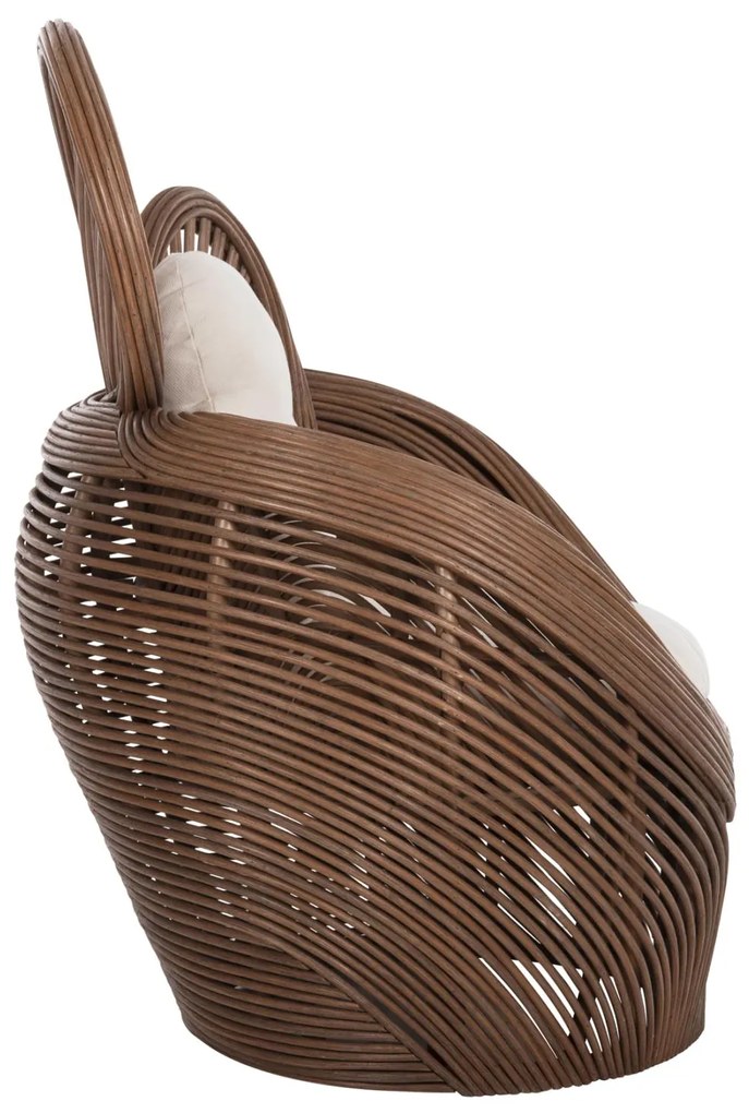 Καρέκλα - Πολυθρόνα CIRCE C9883 Καφέ Rattan με Εκρού Μαξιλάρια 100x74x112,5Υεκ. 100x74x112.5 εκ.