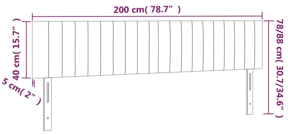 Κεφαλάρι Κρεβατιού LED Taupe 200x5x78/88 εκ. Υφασμάτινο 3121876