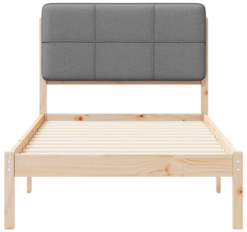 vidaXL Σκελετός Κρεβατιού με Επενδεδυμένο Κεφαλάρι Ανοιχτό γκρι